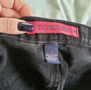 Polo black jean cargo shorts